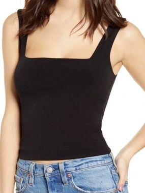 Leith Square Neck Tank Top Black Size S 🖤